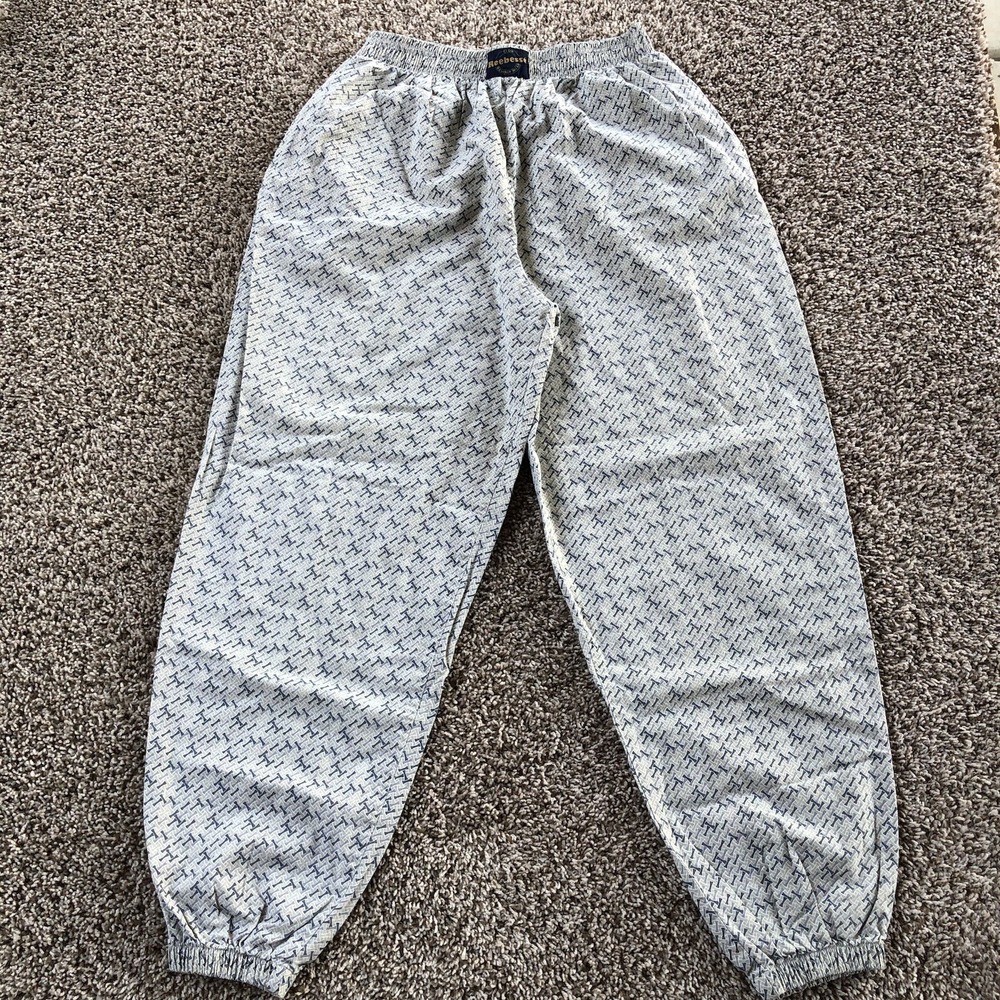 Vintage 80s 90s Reebesse Pants Size 2XL Geometric Elastic Waist Baggy Joggers